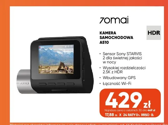 Kamera samochodowa A510 70mai promocja w Max Elektro