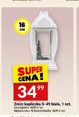 Znicz kapliczka S-49 biała promocja w Twój Market