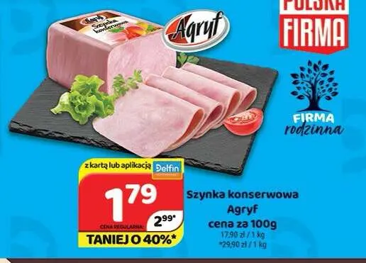 Szynka konserwowa Agryf promocja w Delfin