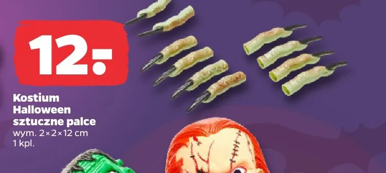 Kostium Halloween sztuczne palce promocja w Netto