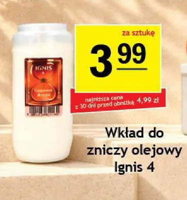Wkład do zniczy olejowy Ignis 4 promocja w Gram Market