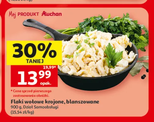 Flaki wołowe krojone blanszowane Mój Produkt Auchan promocja w Auchan