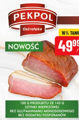 Szynka długodojrzewająca Pekpol promocja w POLOmarket