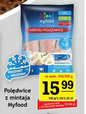 Polędwice z mintaja Myfood promocja w Gram Market