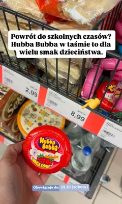 Guma do żucia Hubba Bubba Mega Long Strawberry promocja w Aldi