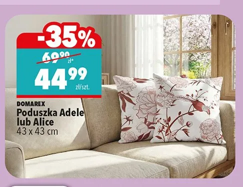 Poduszka Adele lub Alice 43x43 cm promocja w Biedronka