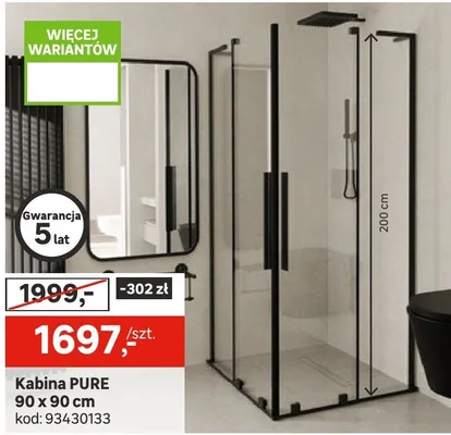 Kabina PURE 90 x 90 cm promocja w Leroy Merlin