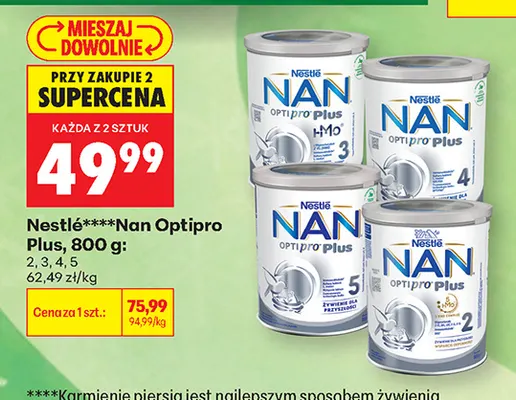 Mleko modyfikowane Nestlé Nan Optipro Plus 3 promocja w Biedronka