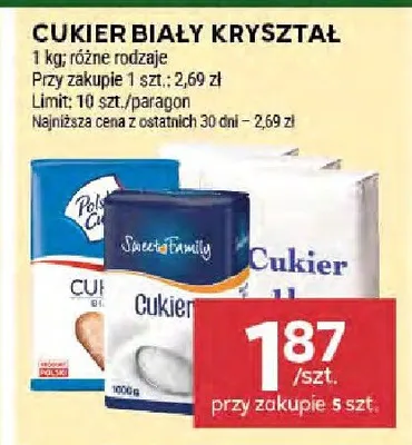 Cukier biały kryształowy promocja w Stokrotka
