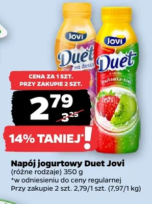 Napój jogurtowy Duet Jovi promocja w Netto
