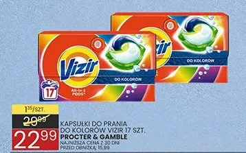 Kapsułki do prania do kolorów Vizir 17 szt. Procter & Gamble promocja w Wafelek