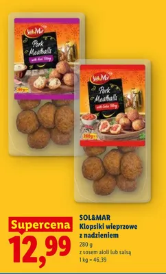 Klopsiki wieprzowe z nadzieniem z sosem aioli promocja w Lidl