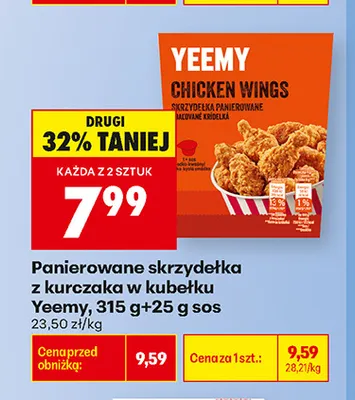 Panierowane skrzydełka z kurczaka w kubełku Yeemy promocja w Biedronka