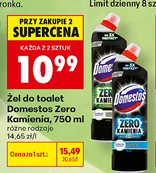 Żel do toalet Domestos Zero Kamienia promocja w Biedronka