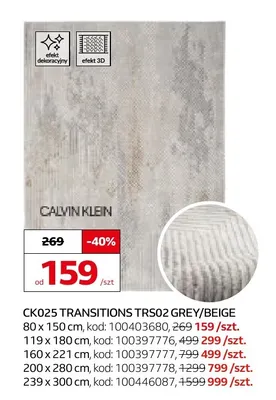 Dywan CK025 Transitions TRS02 Grey/Beige Calvin Klein 239x300 cm promocja w Komfort