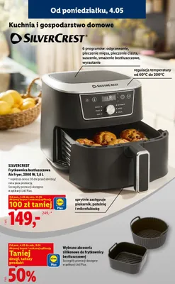 Frytkownica beztłuszczowa Air Fryer Silvercrest 2000W 3,6l promocja w Lidl