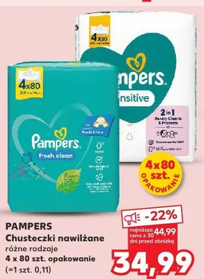 Chusteczki nawilżane Pampers promocja w Kaufland