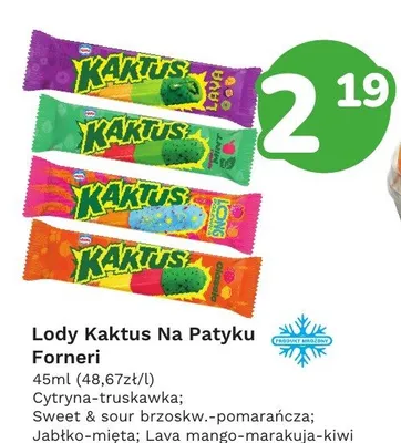 Lody Kaktus Na Patyku Forneri Cytryna-truskawka promocja w Limonka