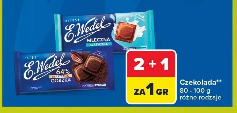 Czekolada E.Wedel mleczna klasyczna promocja w Carrefour
