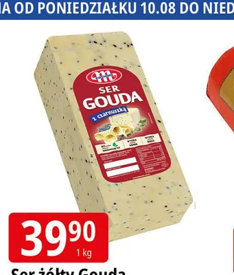 Ser żółty Gouda z czarnuszką Mlekovita promocja w Leclerc