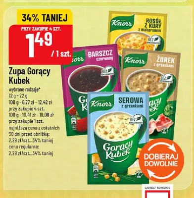 Zupa Gorący Kubek barszcz czerwony Knorr promocja w POLOmarket