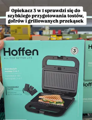 Opiekacz do kanapek 3 w 1 Hoffen promocja w Biedronka
