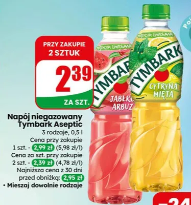 Napój niegazowany aseptic 3 rodzaje promocja w Dino