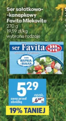 Ser sałatkowo-kanapkowy Favita Mlekovita promocja w Delikatesy Centrum