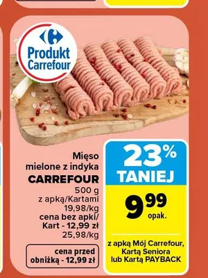 Mięso mielone z indyka Carrefour promocja w Carrefour Market