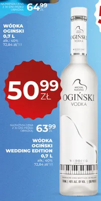 Wódka Ogiński Wedding Edition promocja w Duży Ben