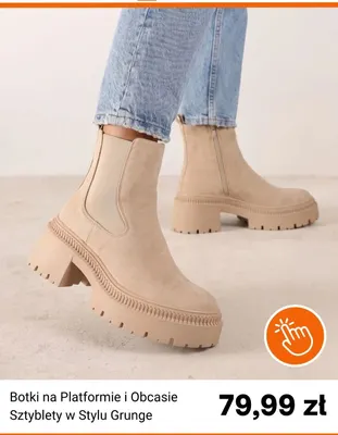 Botki na platformie i obcasie sztyblety w stylu grunge Born2be promocja w Born2be