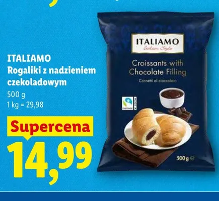 Rogaliki z nadzieniem czekoladowym Italiamo promocja w Lidl