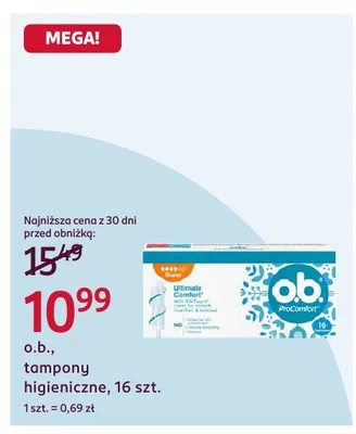 Tampony higieniczne promocja w Rossmann