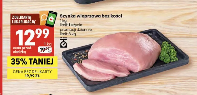 Szynka wieprzowa bez kości promocja w Delikatesy Centrum
