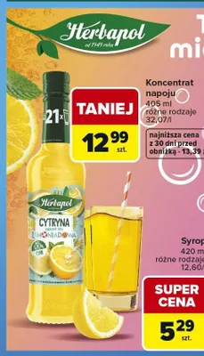 Syrop Herbapol cytryna lemoniadowa 420ml promocja w Carrefour