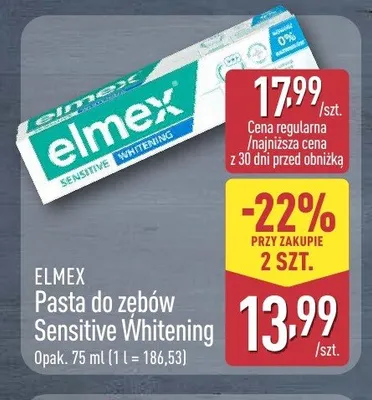 Pasta do zębów Sensitive Whitening Elmex promocja w Aldi