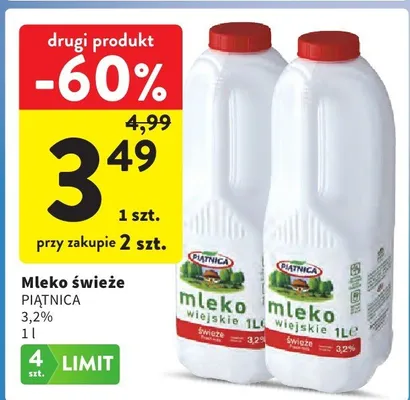 Mleko świeże 3,2% promocja w Intermarche
