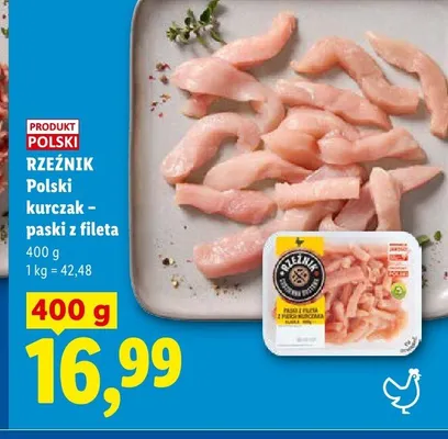 Polski kurczak - paski z fileta Rzeźnik promocja w Lidl