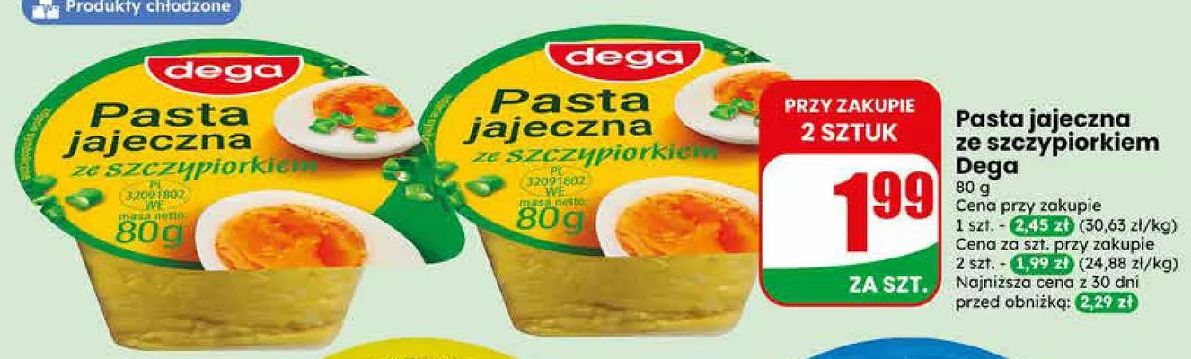 Pasta jajeczna ze szczypiorkiem Dega promocja w Dino
