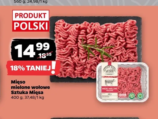 Mięso mielone wołowe Sztuka Mięsa promocja w Netto