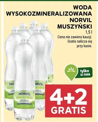 Woda wysokozmineralizowana muszyński norvil promocja w Stokrotka