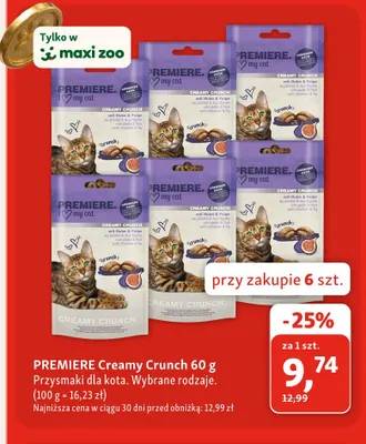 Przysmaki dla kota Creamy Crunch Premiere promocja w MAXI ZOO