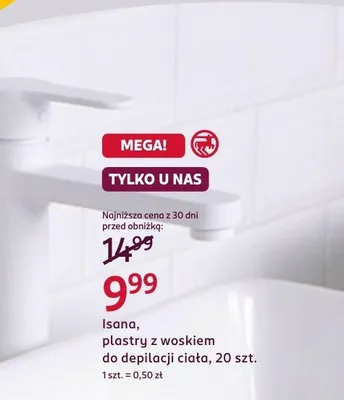 Plastry z woskiem do depilacji ciała Isana Body Cold Wax Strips promocja w Rossmann