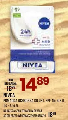Pomadka ochronna do ust Nivea SPF 15 4,8g promocja w Drogerie Natura