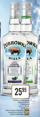 Wódka Żubrówka Biała z nutą czarnej porzeczki promocja w Dino