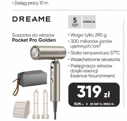Suszarka do włosów Dreame Pocket Pro Golden promocja w Max Elektro