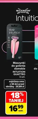 Maszynki do golenia damskie Intuition Quattro Wilkinson Sword promocja w Carrefour