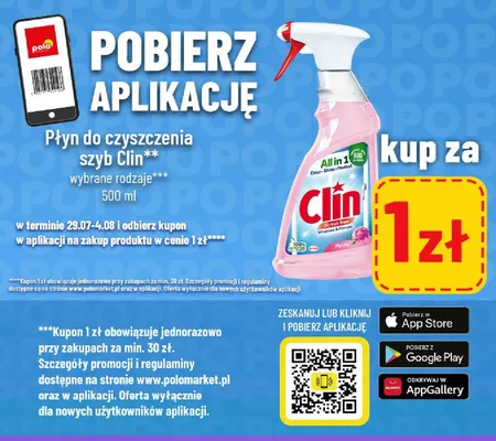 Płyn do czyszczenia szyb Clin All in 1 promocja w POLOmarket