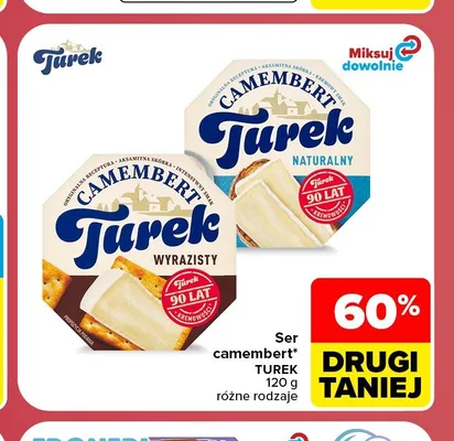 Ser camembert Turek naturalny promocja w Carrefour Market