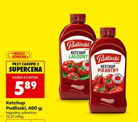 Ketchup łagodny Pudliszki promocja w Biedronka